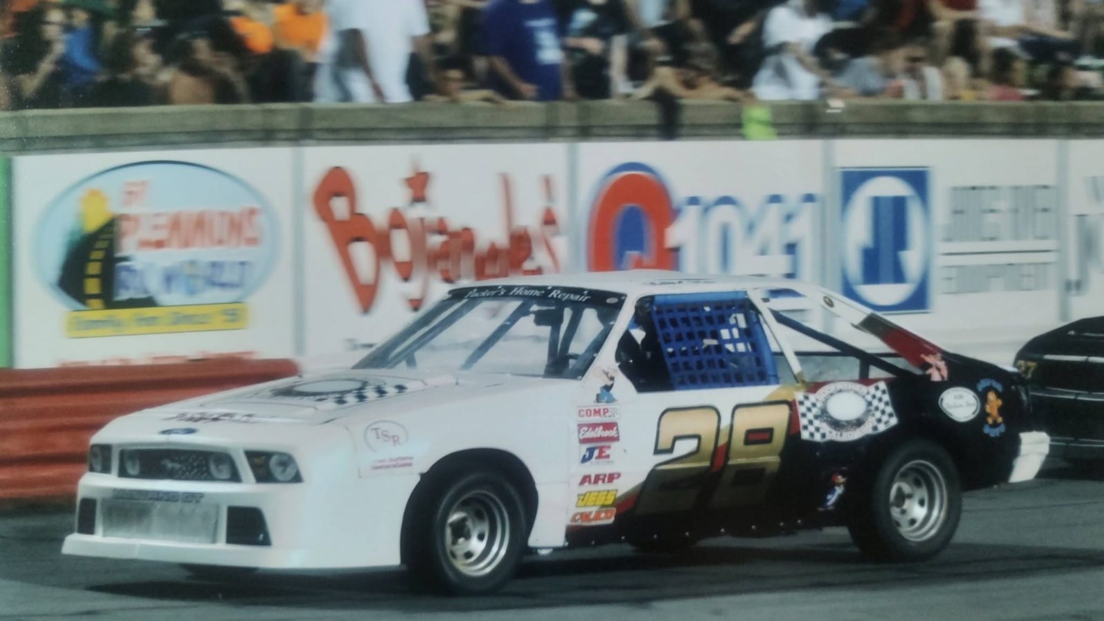 The #28 Stadium Stock car racing at night