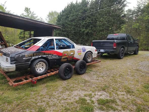 The #28 race car loaded on a trailer